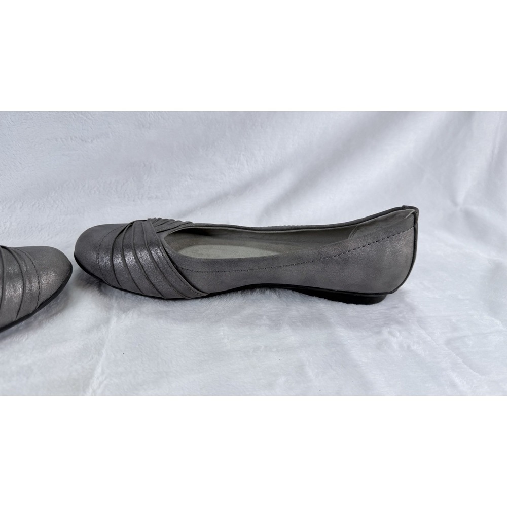 Cliffs By White Mountain Shoes Womens 8 Clara Ballet Flats Black Pewter Gray Lot - Picture 10 of 13